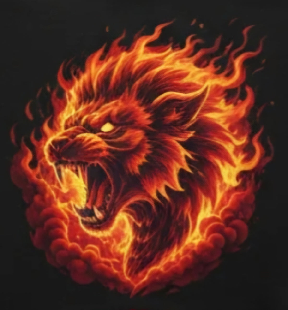 Fire Wolf Tee - Flaming beast graphic design