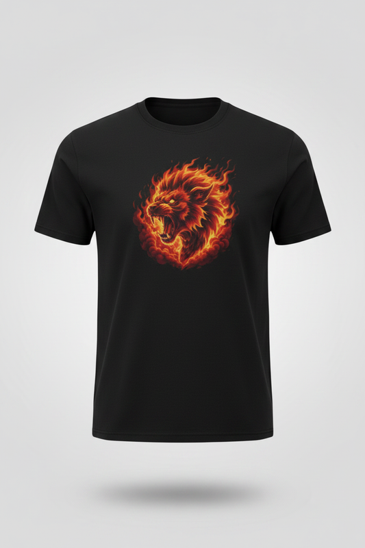 Lion Spirit Tee on Black Shirt